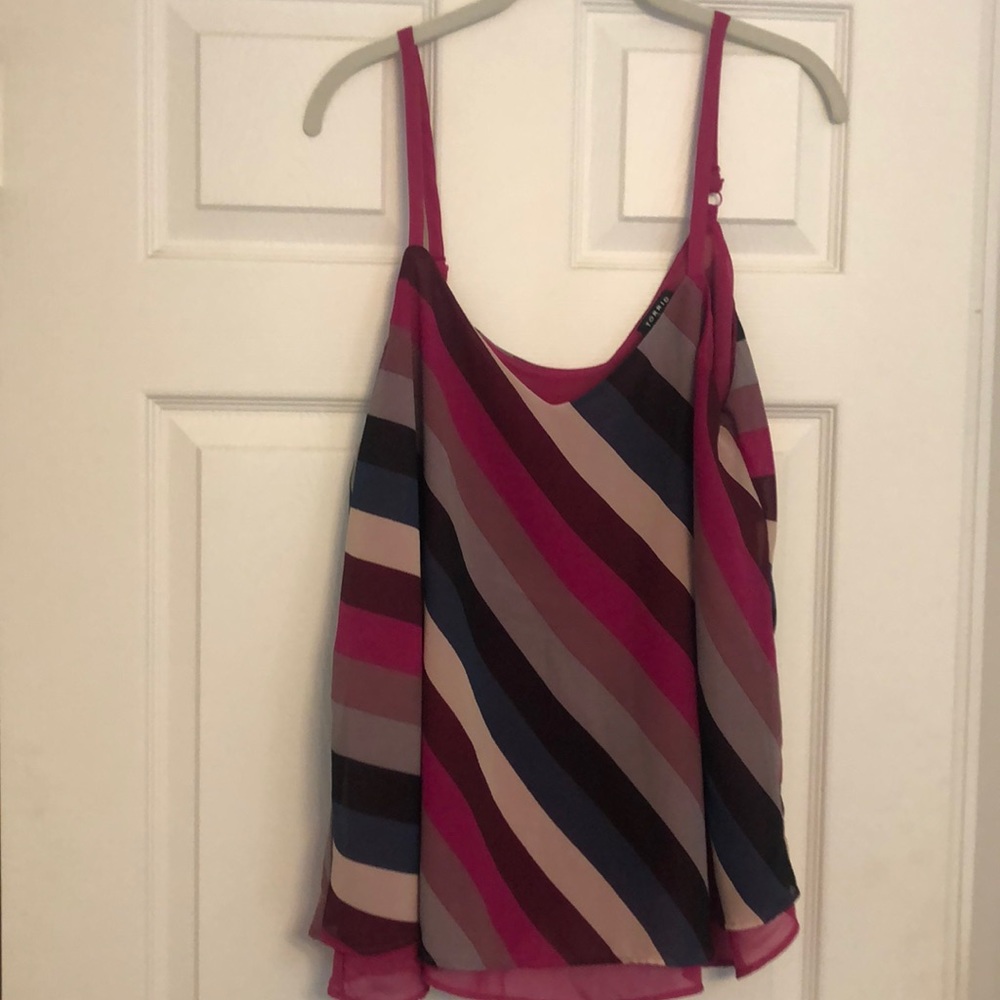 Torrid Multi Colored Stripped Cami - image 1